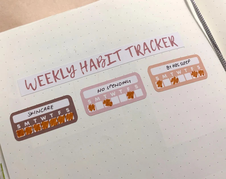 Weekly Habit Tracker Sticker Sheet - NEUTRALS