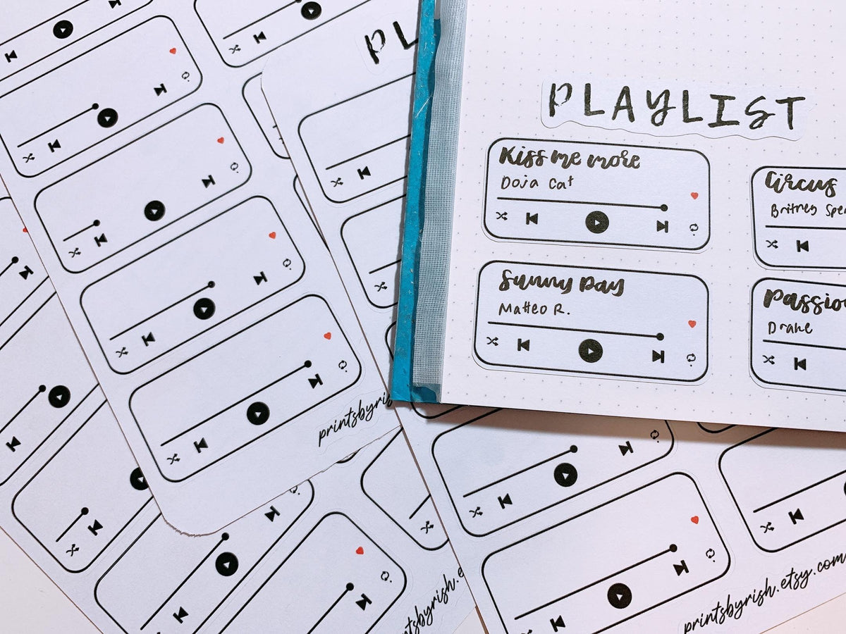 Playlist Sticker Sheet - BLACK