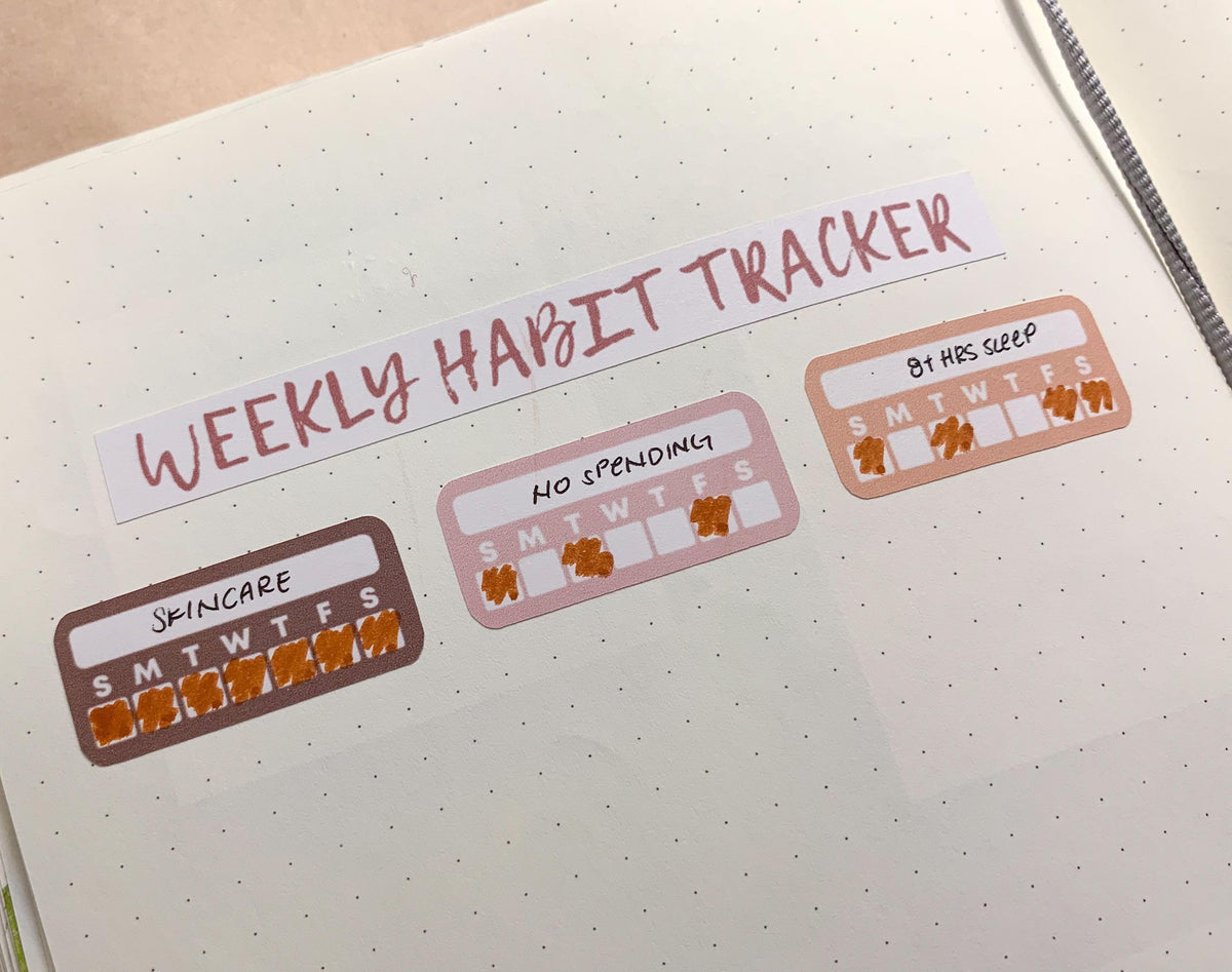 Weekly Habit Tracker Sticker Sheet