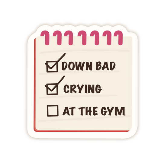 Down Bad Crying at the Gym Vinyl Sticker
