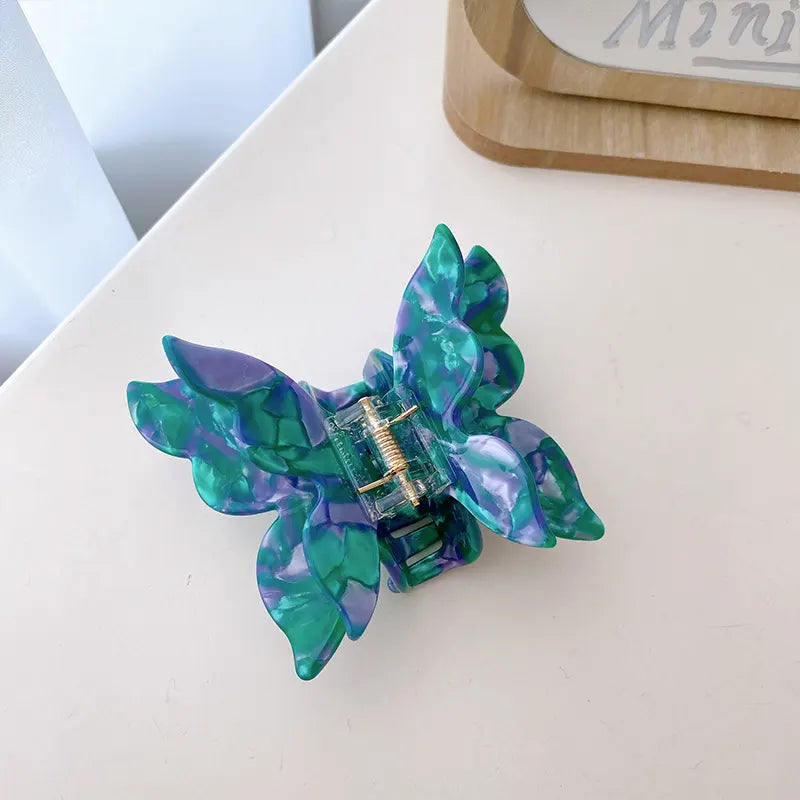 Mini Butterfly Hair Claw in Emerald