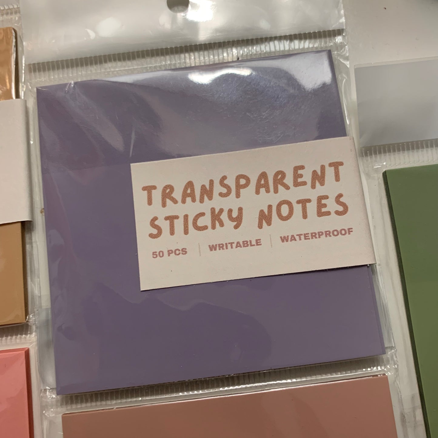 Transparent Sticky Notes - LILAC