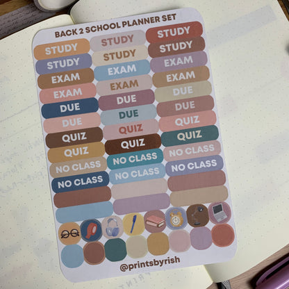 Back 2 School Planner Set Sticker Sheet