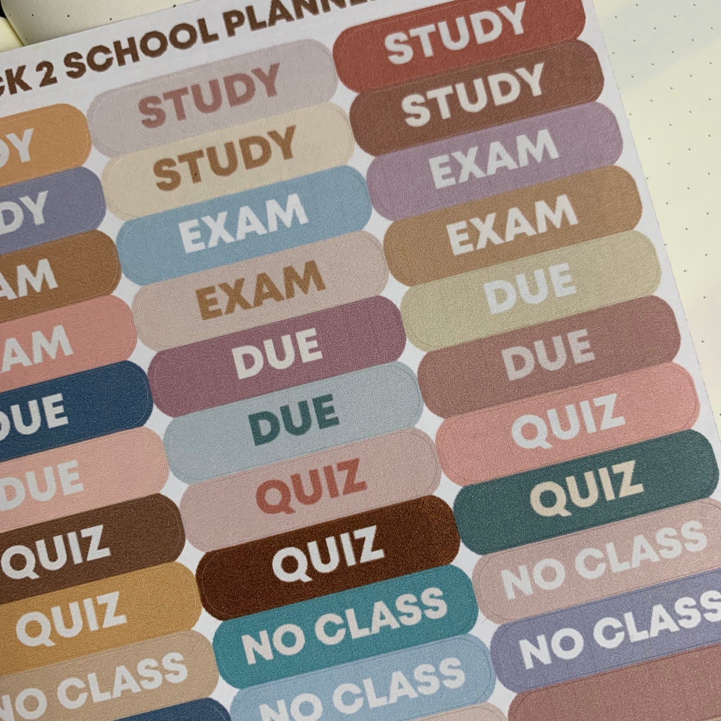 Back 2 School Planner Set Sticker Sheet