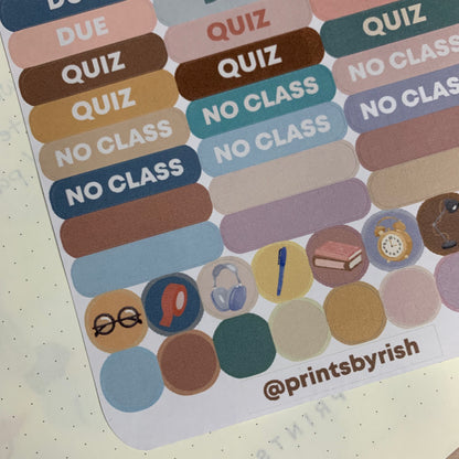 Back 2 School Planner Set Sticker Sheet