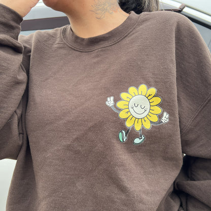 Delulu Crewneck in Chocolate