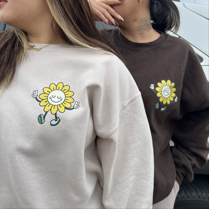 Delulu Crewneck in Chocolate