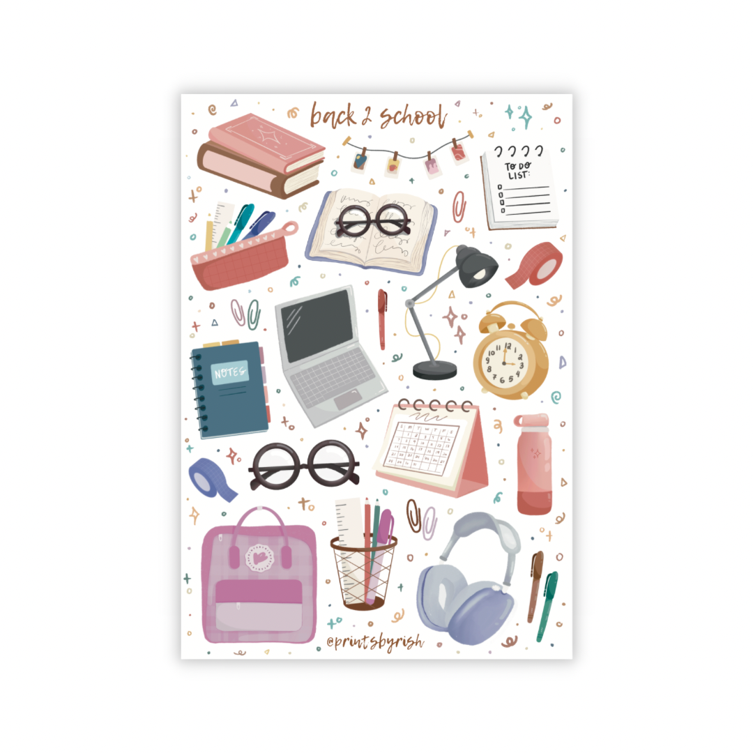 Back 2 School Sticker Sheet