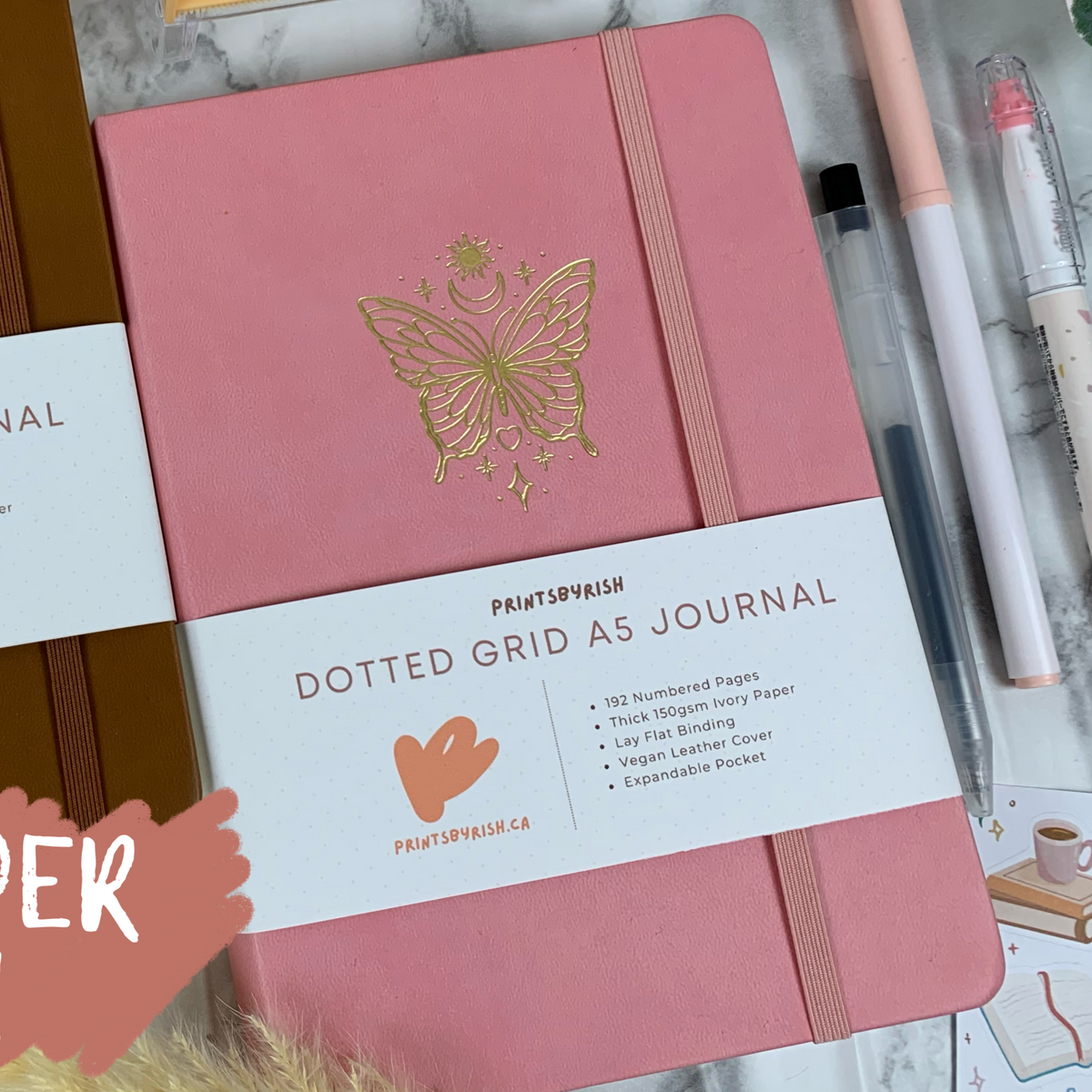 Dotted Grid A5 Journal - Pink