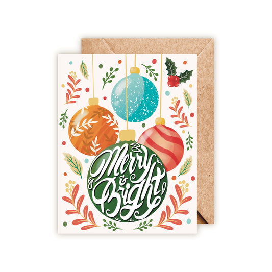 'Merry & Bright' Christmas Greeting Card