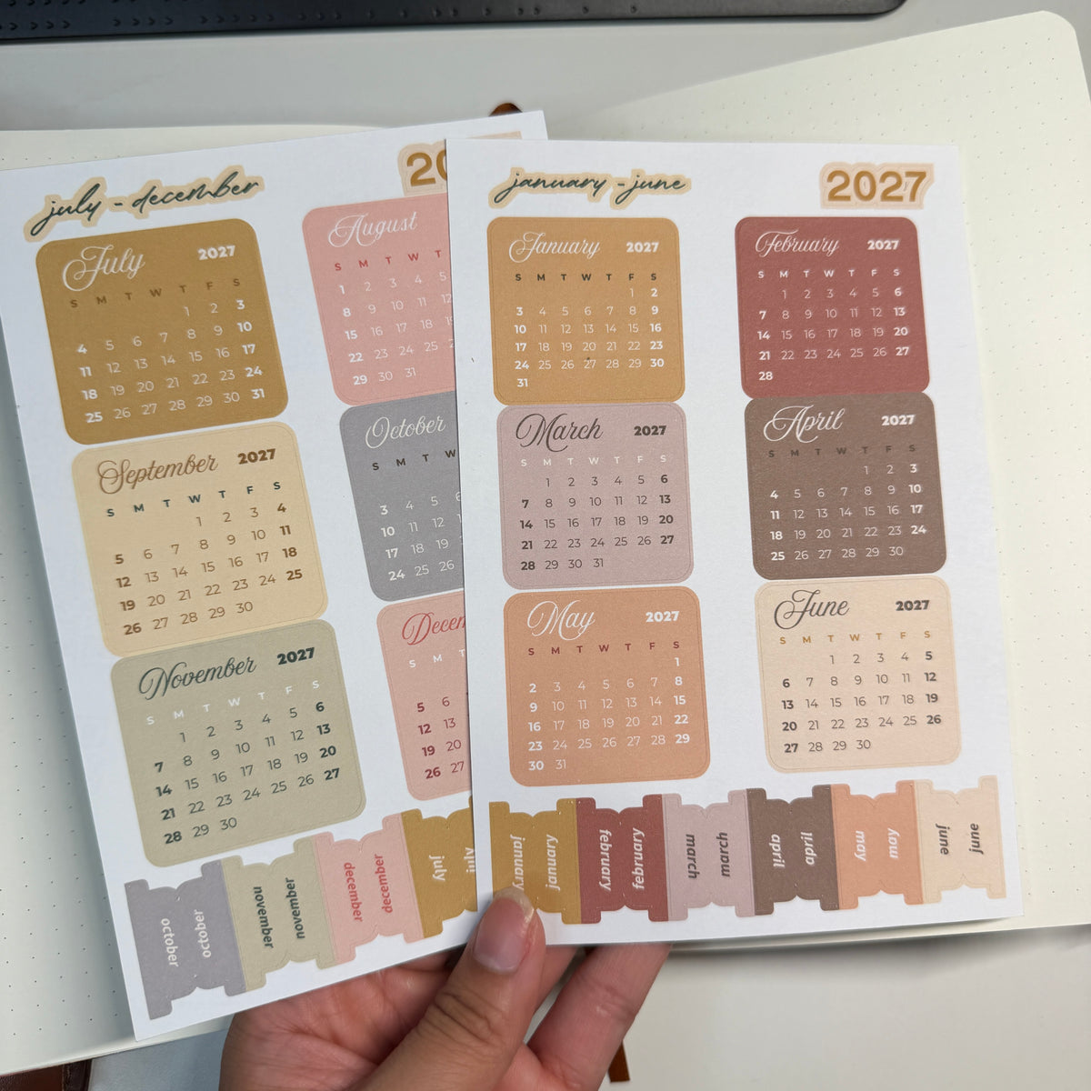 2026 Mini Full Calendar Stickers