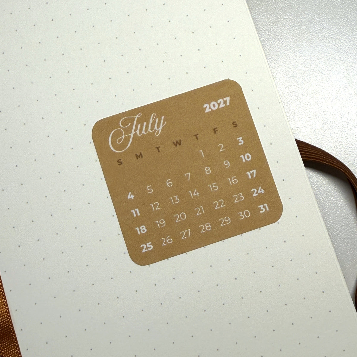2026 Mini Full Calendar Stickers