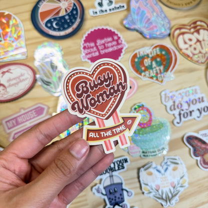 Busy Woman Vinyl Sticker