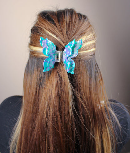 Mini Butterfly Hair Claw in Emerald