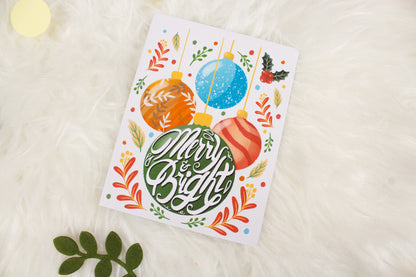 'Merry & Bright' Christmas Greeting Card