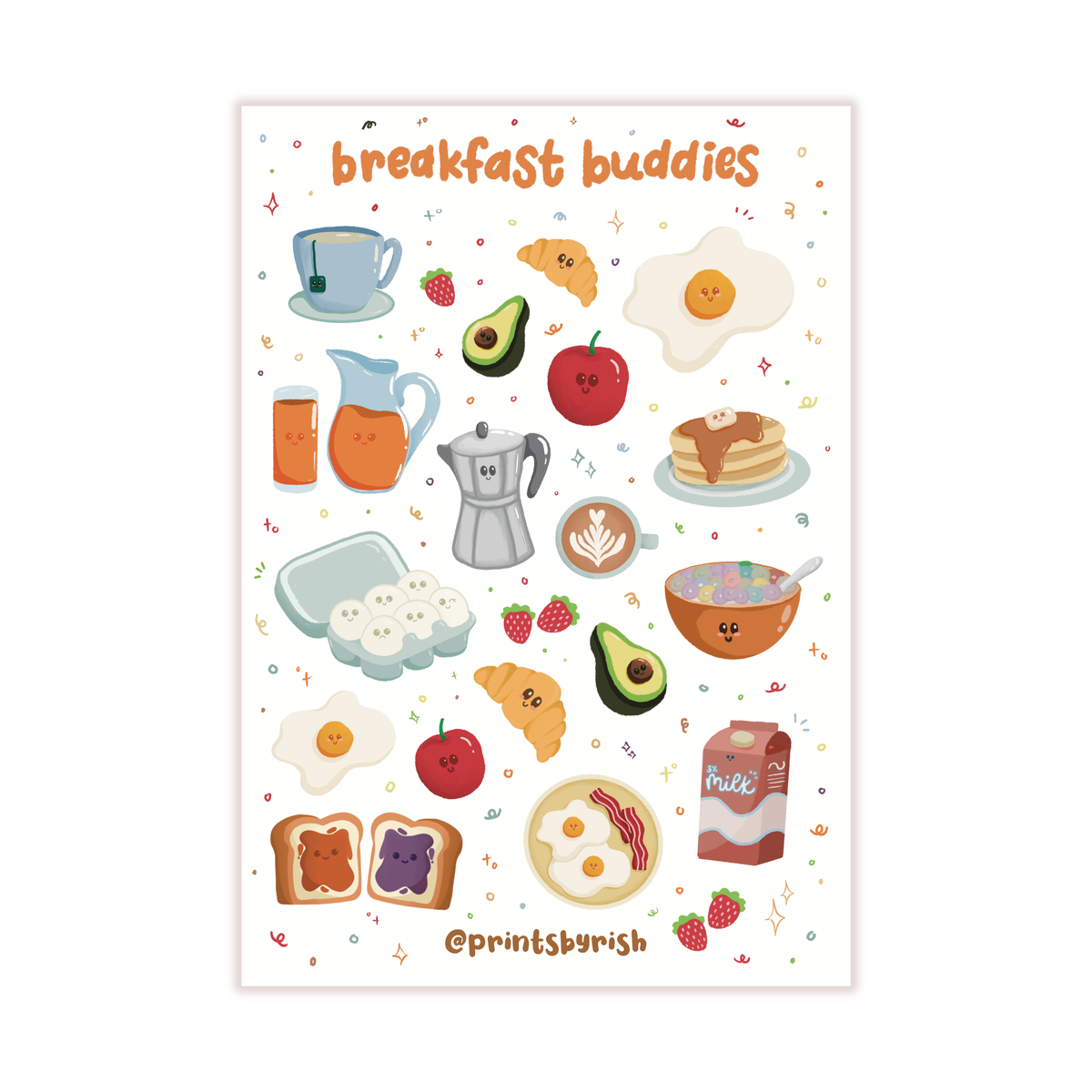 Breakfast Buddies Sticker Sheet