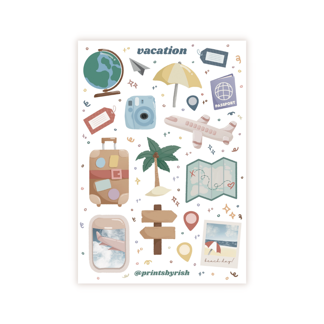 Vacation Sticker Sheet