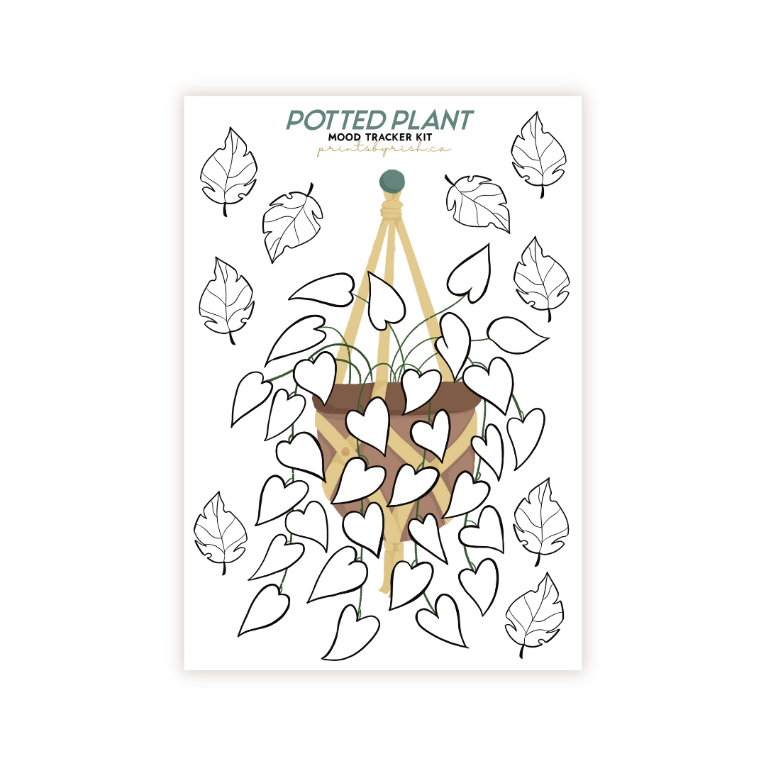 Potted Plant Mood Tracker Kit Sticker Sheet