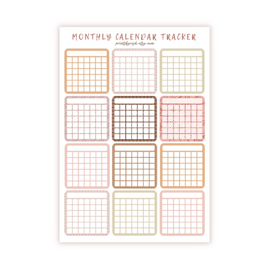Monthly Calendar Tracker - NEUTRALS