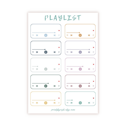Playlist Sticker Sheet - PASTELS