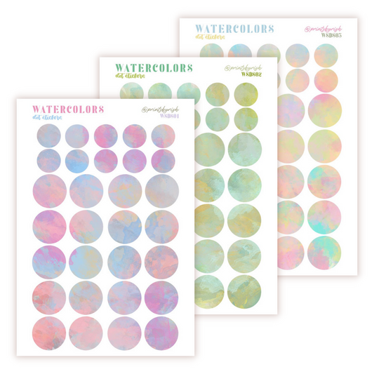 Watercolor Dots Sticker Sheet