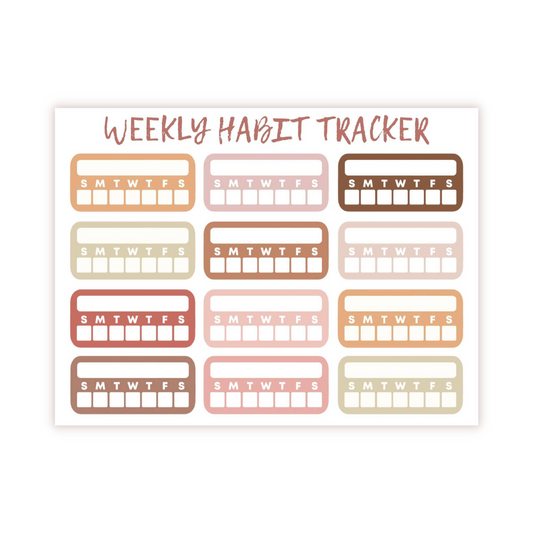 Weekly Habit Tracker Sticker Sheet - NEUTRALS