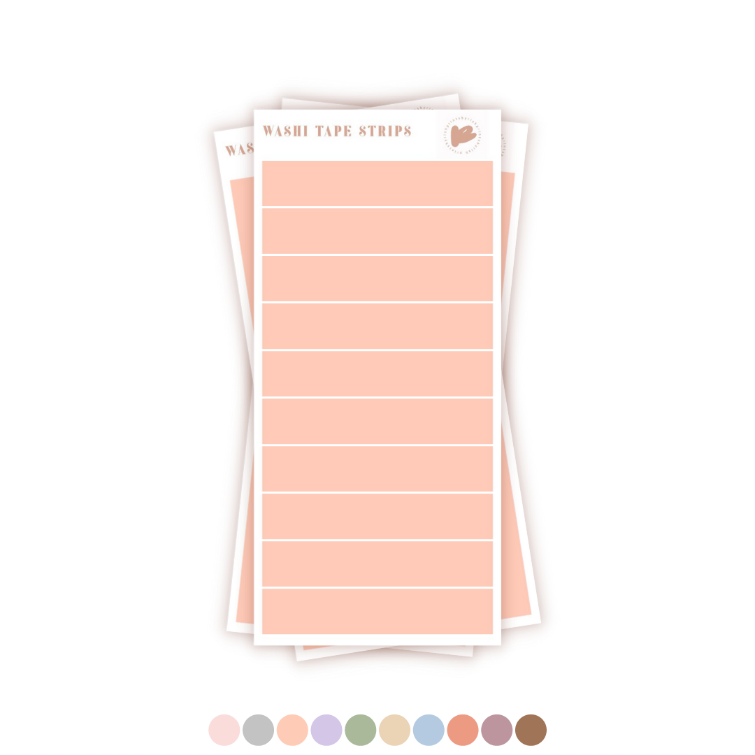 Washi Tape Strips Sticker Sheet