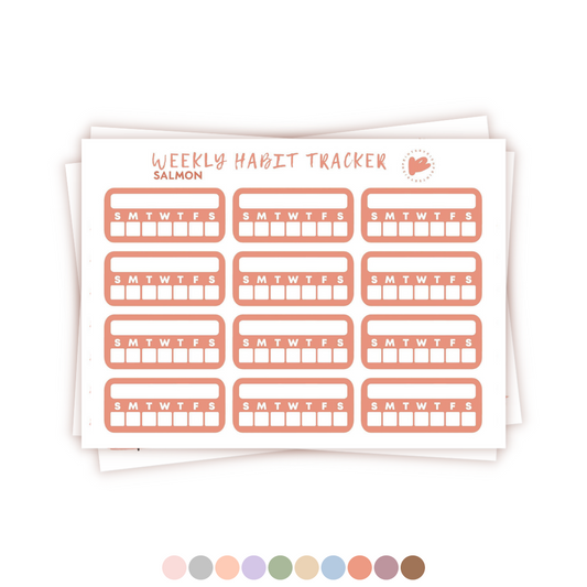 Weekly Habit Tracker Sticker Sheet