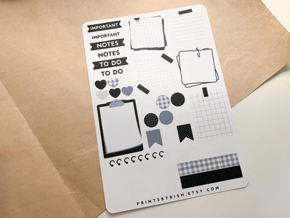 Sticky Notes Sticker Sheet - BLACK