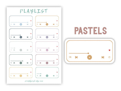 Playlist Sticker Sheet - PASTELS