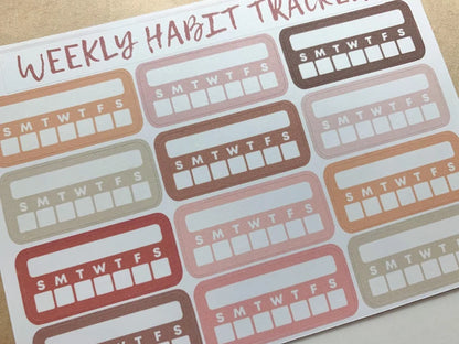 Weekly Habit Tracker Sticker Sheet - NEUTRALS