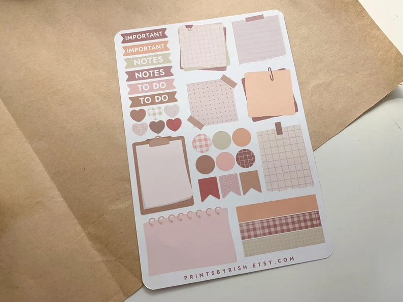 Sticky Notes Sticker Sheet - NEUTRALS