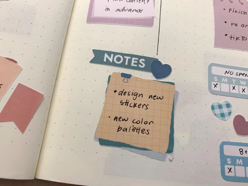 Sticky Notes Sticker Sheet - PASTELS
