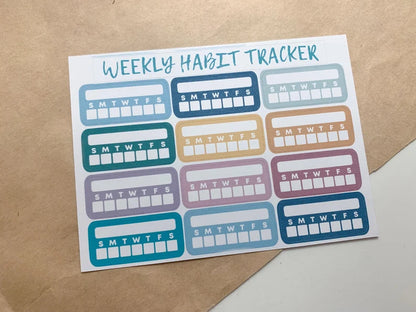 Weekly Habit Tracker Sticker Sheet - PASTELS