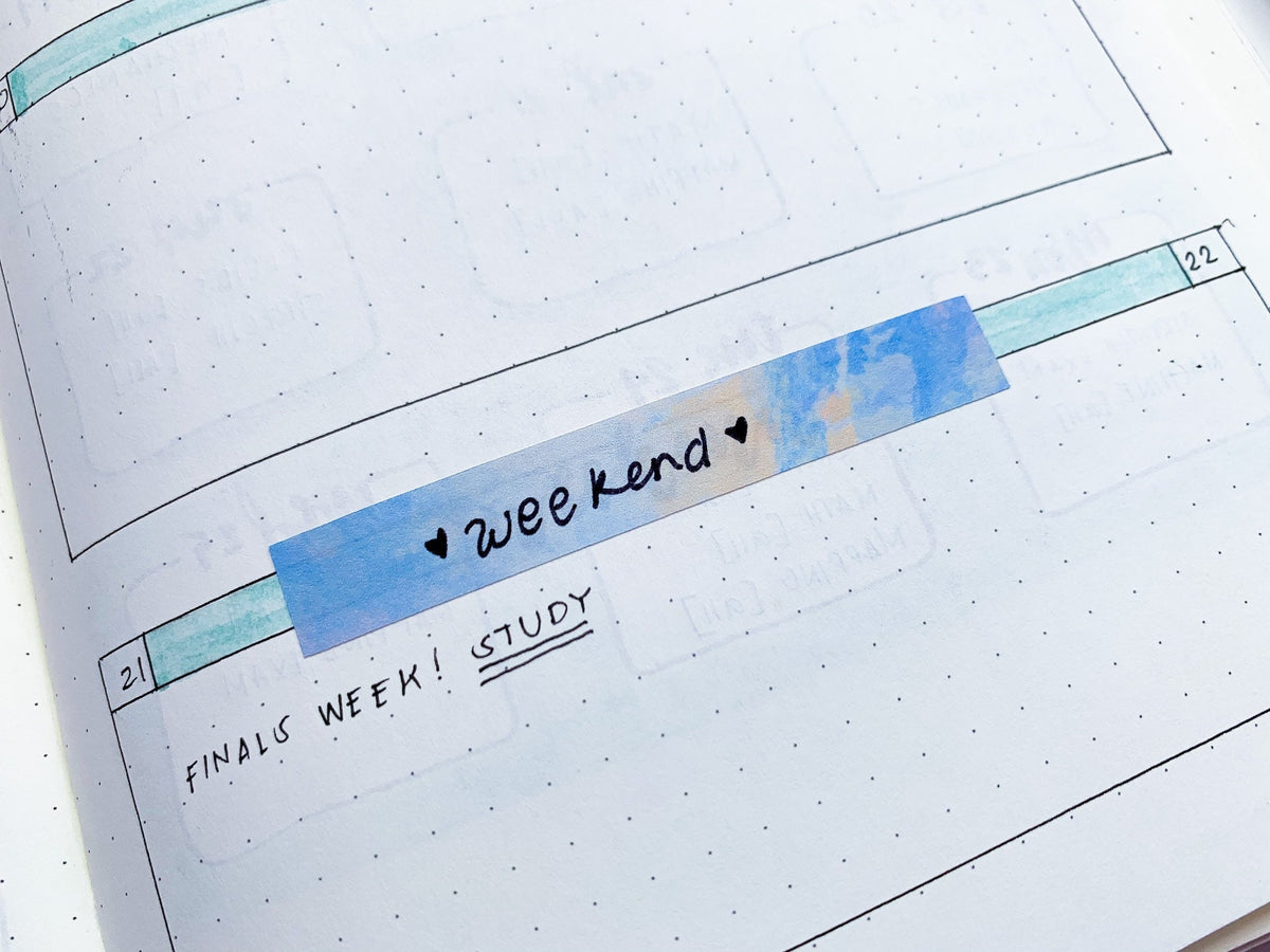 Watercolors Washi Tape Strips Sticker Sheet
