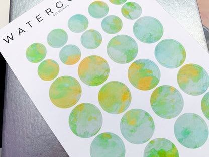Watercolor Dots Sticker Sheet