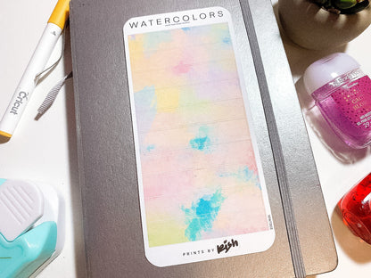 Watercolors Washi Tape Strips Sticker Sheet