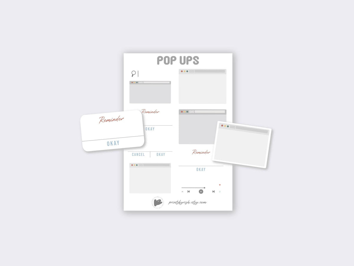 Pop Ups Stickers Sheet
