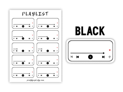 Playlist Sticker Sheet - BLACK