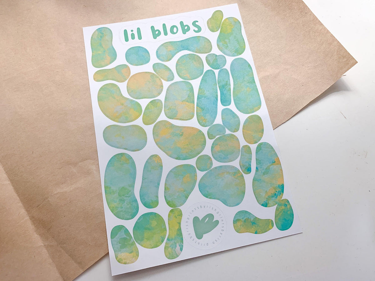 Watercolors Lil Blobs Sticker Sheet