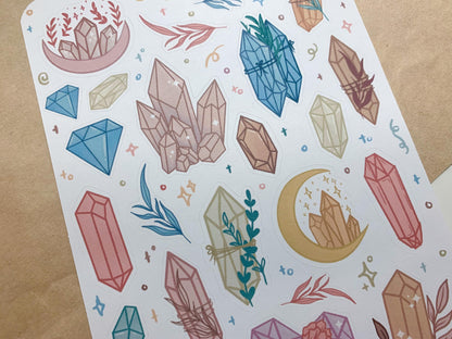 Crystals Sticker Sheet - Coloured