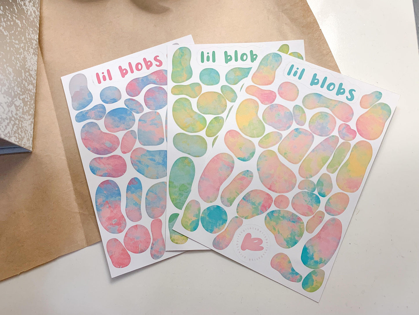 Watercolors Lil Blobs Sticker Sheet