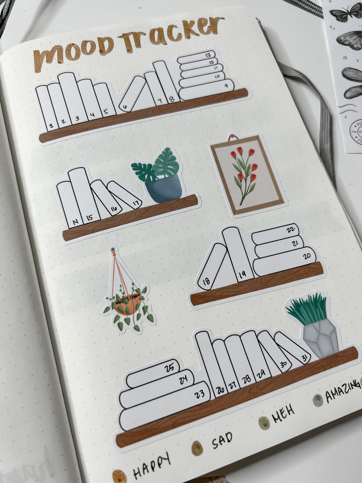 Bookworm Mood Tracker Kit Sticker Sheet