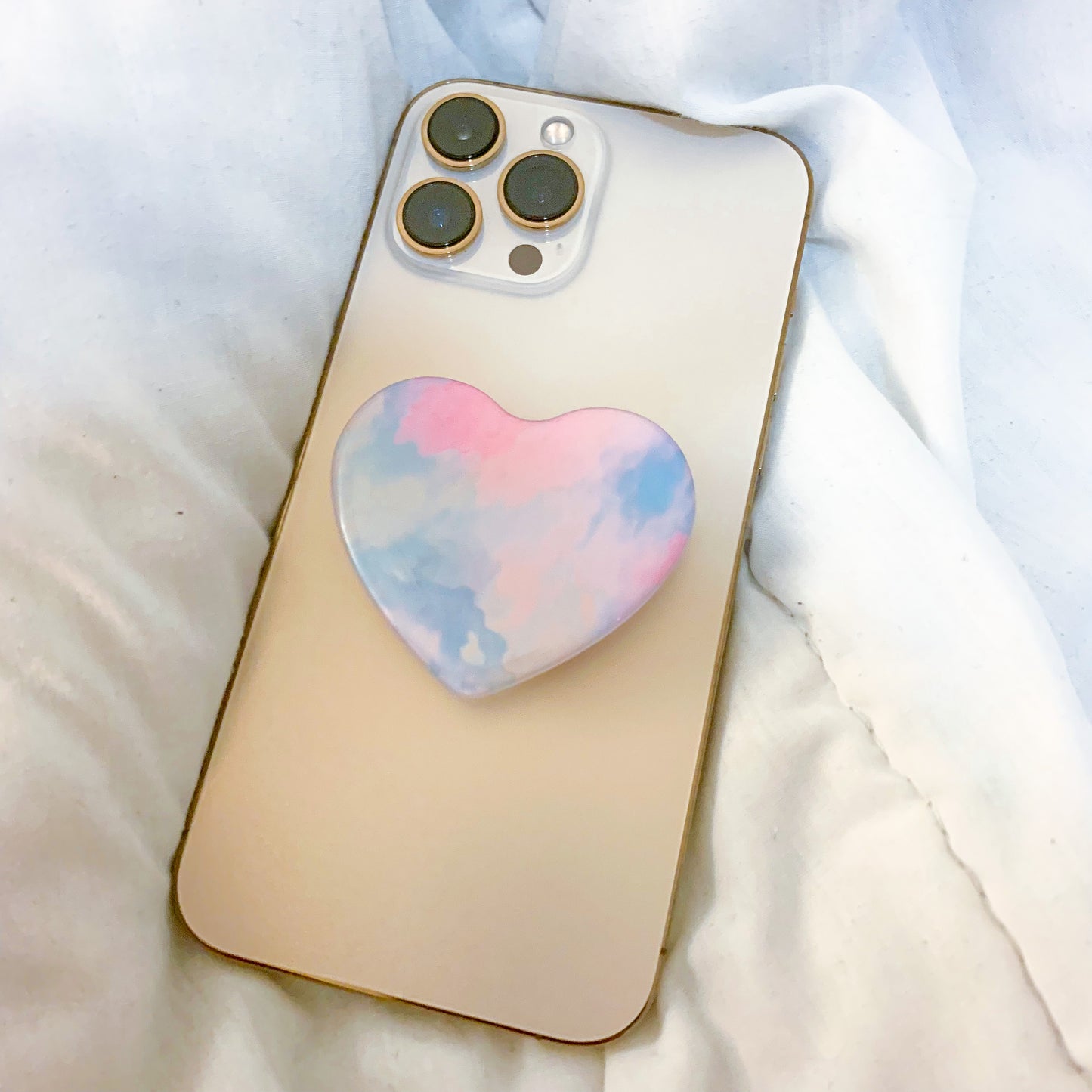 Blues & Pinks Watercolor Hearts Phone Grip
