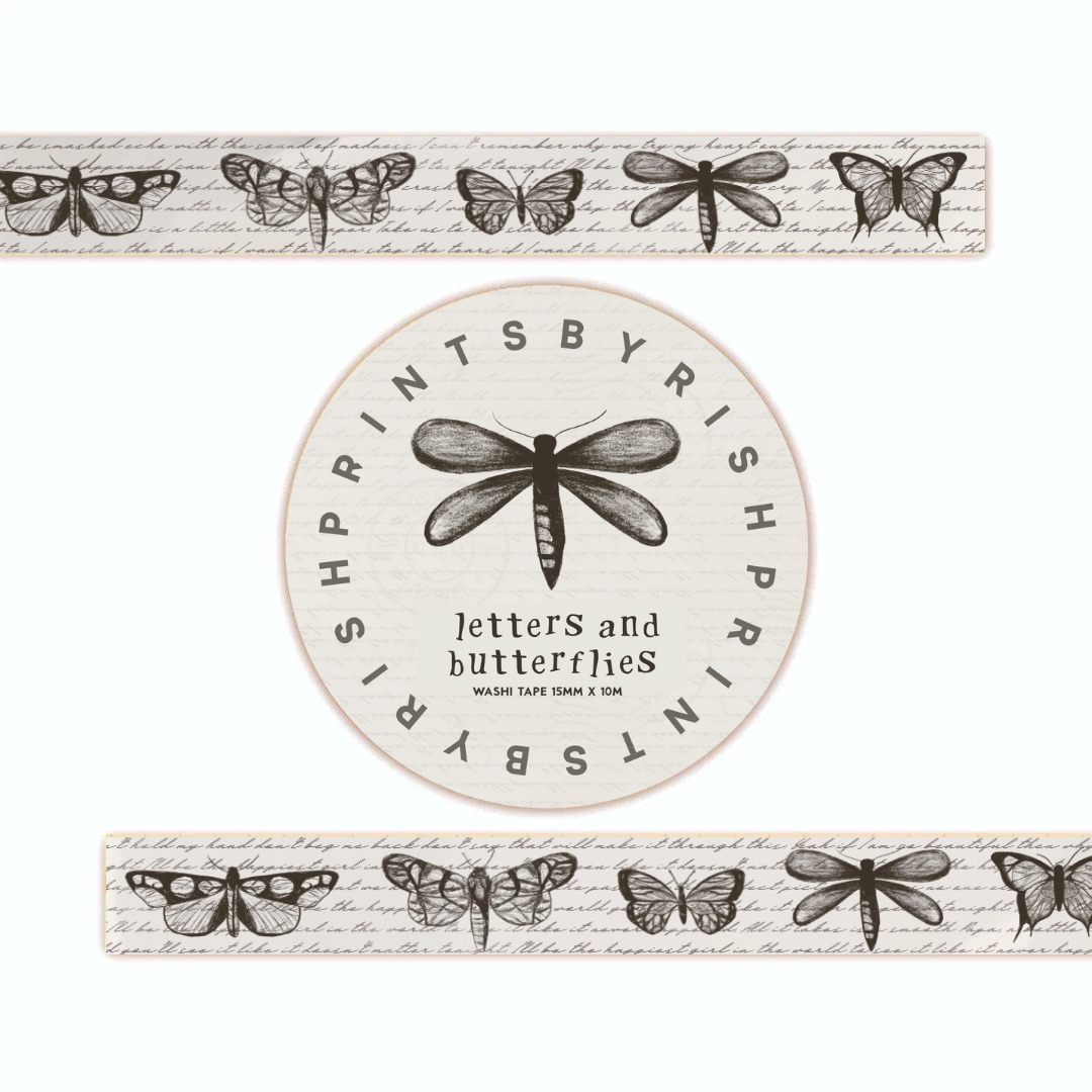 Letters & Butterflies Washi Tape