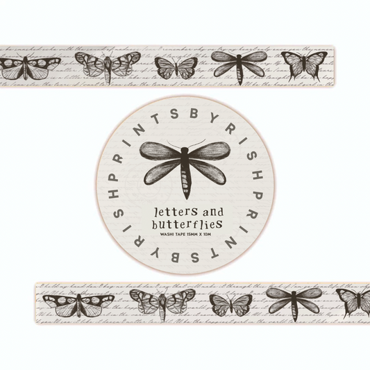 Letters & Butterflies Washi Tape
