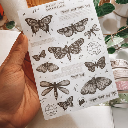 Letters & Butterflies Sticker Sheet