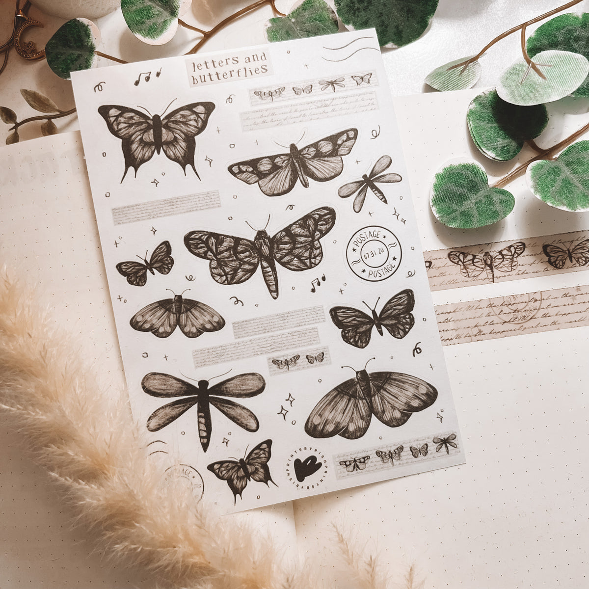 Letters & Butterflies Sticker Sheet