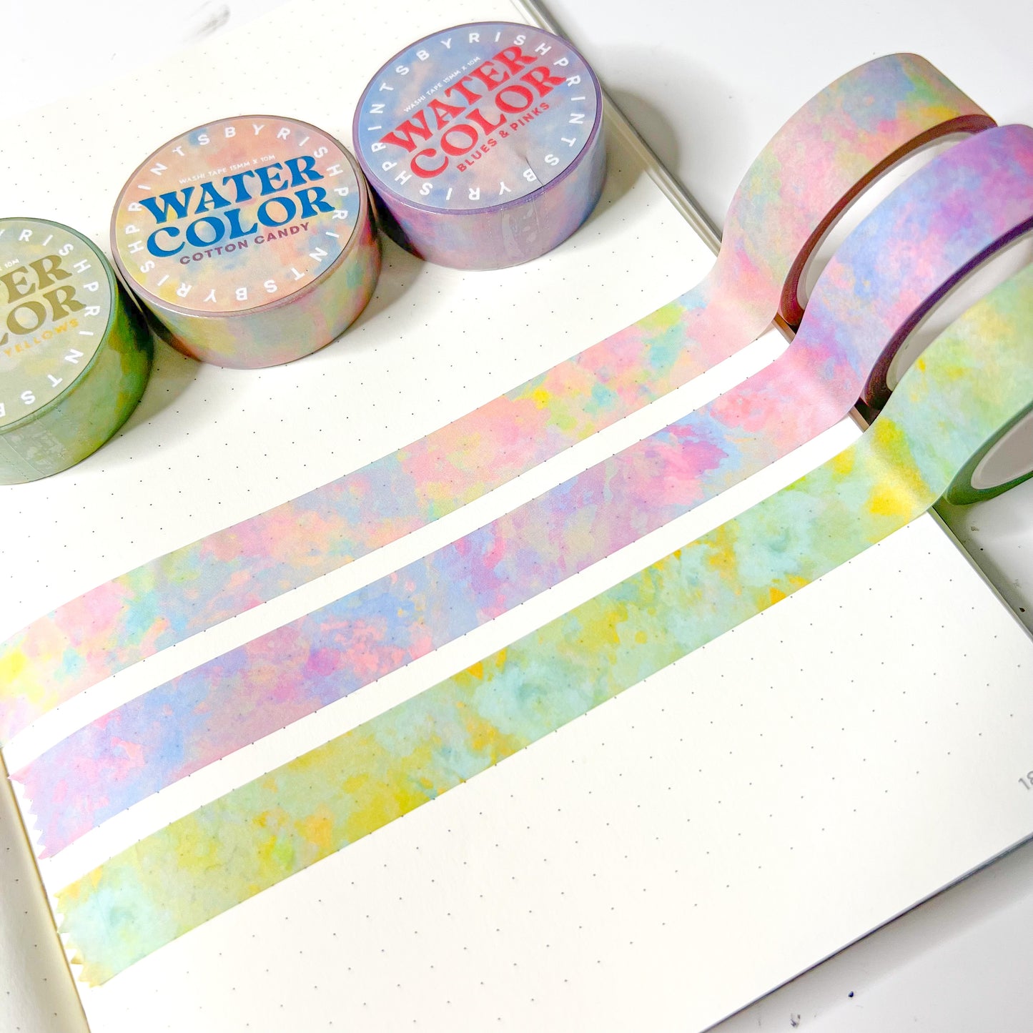 Watercolor GREENS & YELLOWS Washi Tape