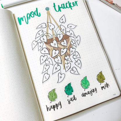 Potted Plant Mood Tracker Kit Sticker Sheet